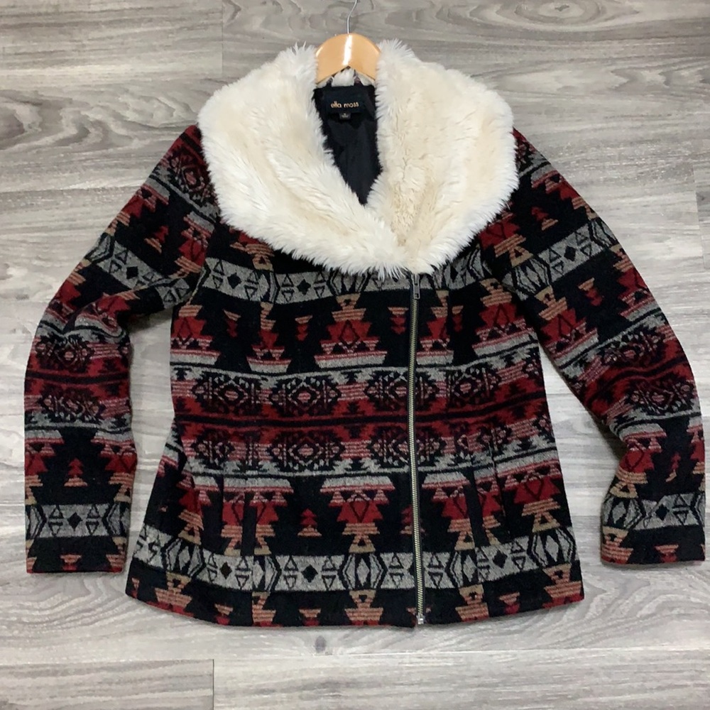 Ella moss aztec pattern winter coat